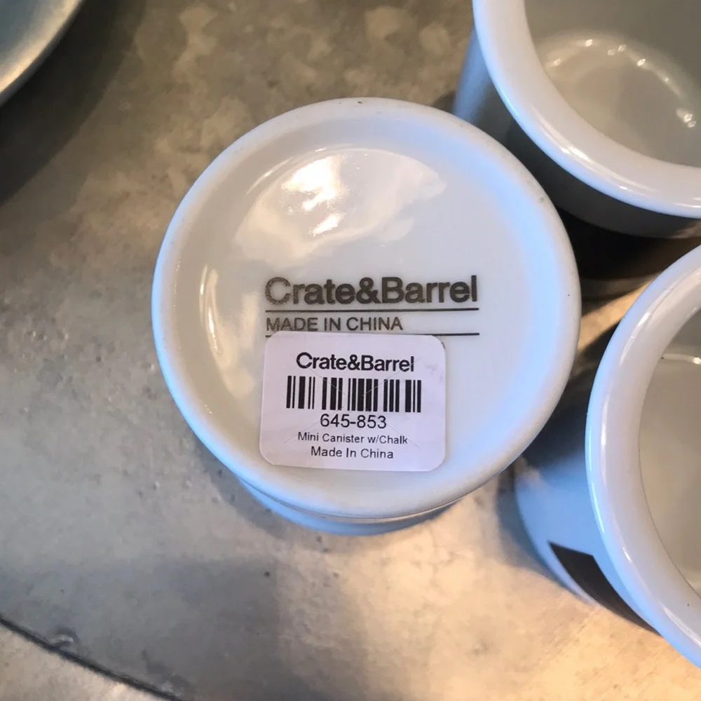 Crate & Barrel Mini Jar with Blackboard